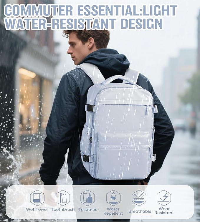 Vacuum Travel Backpack with Pump for Women, Personal Item Carry on Vacpack Backpacks Flight Approved 18x14x8 inches for Men,Laptop Waterproof Work Compression bags Casual Daypack,Grey