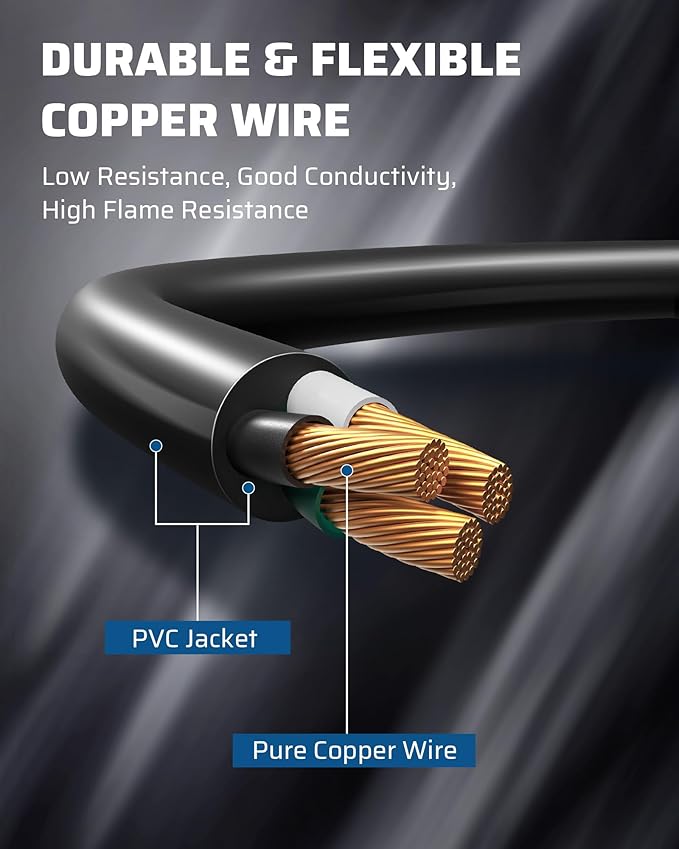 DEWENWILS 25Ft Outdoor Extension Cord Multiple Outlets, Evenly Spaced 3 Outlets Plugs with Safety Cover, 16/3 SJTW Weatherproof Wire for Outdoor String Lights and Holiday Decorations, UL Liste