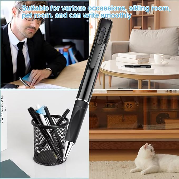 1080P Camera Pen Portable Security Pen Cam 32G Memory Card Wireless Body Photo Cam with 250mAh Battery for Indoor and Outdoor(No Audio)