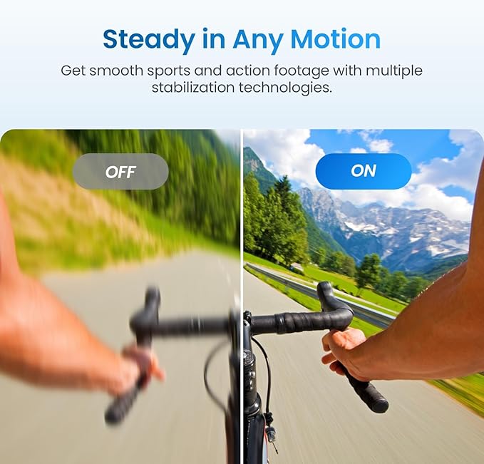 Xtra Action Camera, 1/1.3" Sensor & 4K Cinematic Video, Hyper Stabilization, Waterproof Camera to 52 Ft, 3-Hour Battery, Universal Quick Mount, Vlogging Camera for Adventure Photography