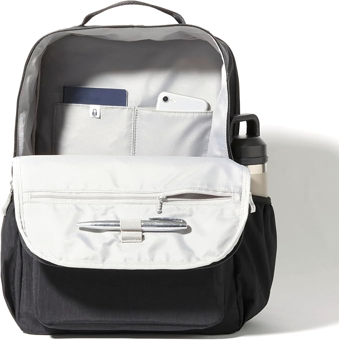 Baggallini Everyday Laptop Backpack - 11x15.5 Lightweight Water-Repellent Nylon Travel Bag w/Padded Laptop Sleeve & RFID