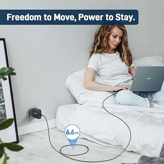 acer USBC Cable, 100W USB C Cable (6.6FT/2 Pack), C to C Fast Charging Nylon Braided Type-C Charger Cord Compatible with iPhone 17/16/ 15 Pro Max, Galaxy S25/S24, MacBook Pro/Air, iPad, etc.