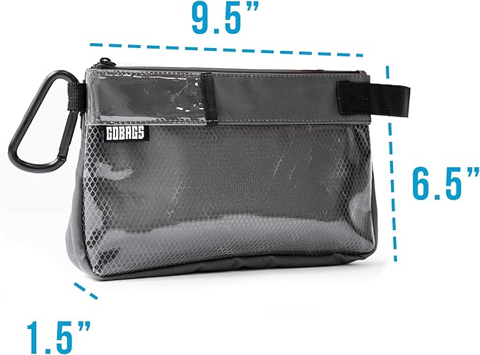 GOBAGS Production Zipper Bags - Electronics & Camera Accessories Bag - Cable organizer, Gear Accessory Pouch, Travel Camera Essentials (Small, Gray, 2 pack)