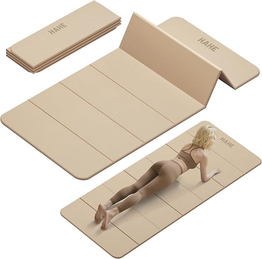 Foldable Yoga Mat, 74"Lx32"Wx1/3"Thick, Folding Exercise Mat, Non-slip Wide Pilates Mats for Home Workout/Travel, Portable Yoga Mat Thick for Yoga/Pilates/Camping/Floor Exercises