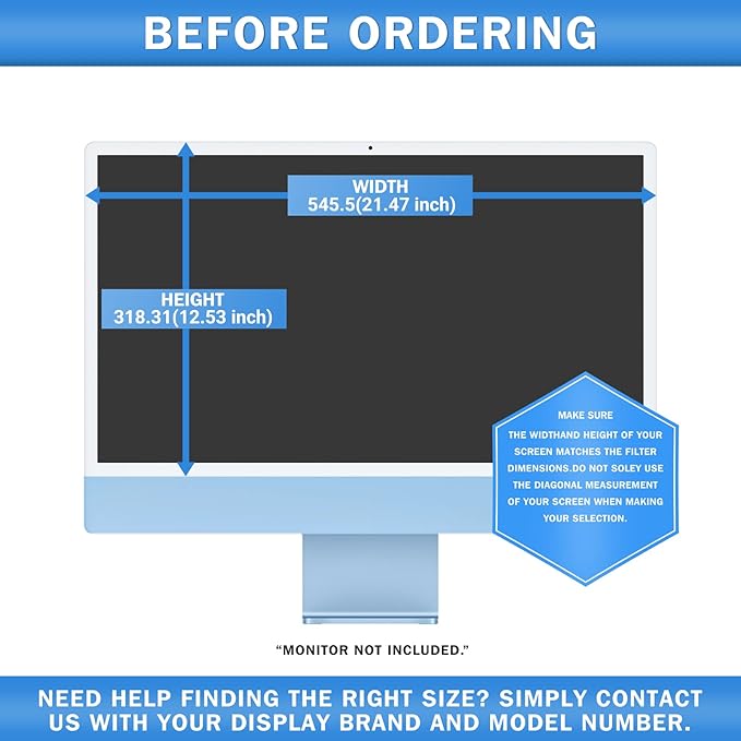 ZOEGAA Removable 24 inch iMac Privacy Screen Filter (2021-2024, M1, M3, M4 Chip), Computer Monitor Privacy Screen for iMac 24 inch and Anti-Spy Anti Blue Light Glare Filter