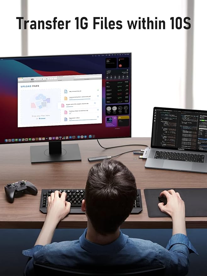 Lemorele USB C Hub for MacBook Pro/Air M1 M2 2022 2021 2020 2019 2018 13" 15" 16", 7 in 2 Multiport Adapter Hub Mac Dongle w/4K HDMI, 3 USB 3.0, SD/TF 3.0, 100W PD 40Gbps Thunderbolt 3/4