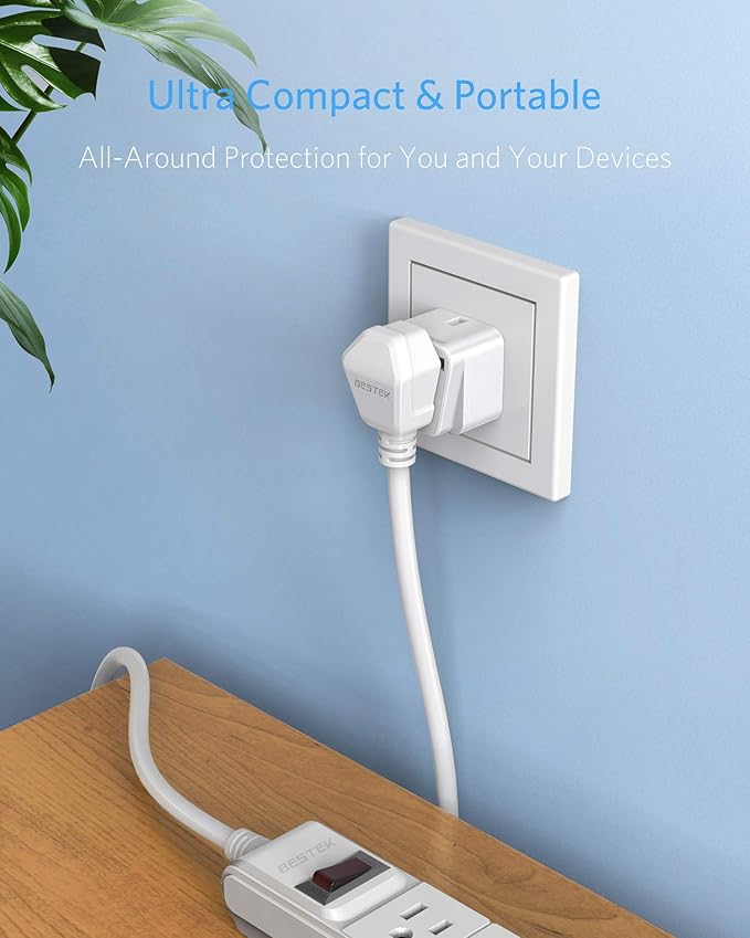 BESTEK Japan Travel Plug Adapter, Grounded Universal Type A Plug Adapter JP to US Adapter - Ultra Compact for US, Japan, China Phones, Laptops, Camera Chargers and More, 3 Pack