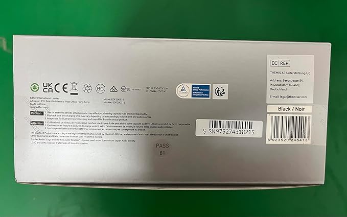 Edifier W820NB Plus Hybrid Active Noise Cancelling Headphones - LDAC Codec - Hi-Res Audio - Fast Charge - Over Ear Bluetooth V5.2 Headphones for Travel, Flight, Train, and Commute- Gray