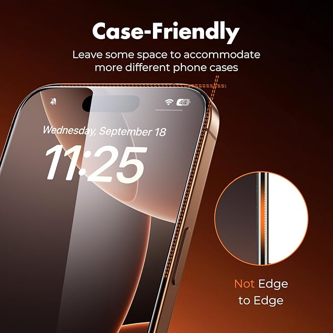 UNBREAKcable 3-Pack Screen Protector for iPhone 16 Pro, Double Shatterproof Tempered Glass [Easy Installation Frame] [9H Hardness] [99.99% HD Clear] [Case Friendly] for iPhone 6.3 inch