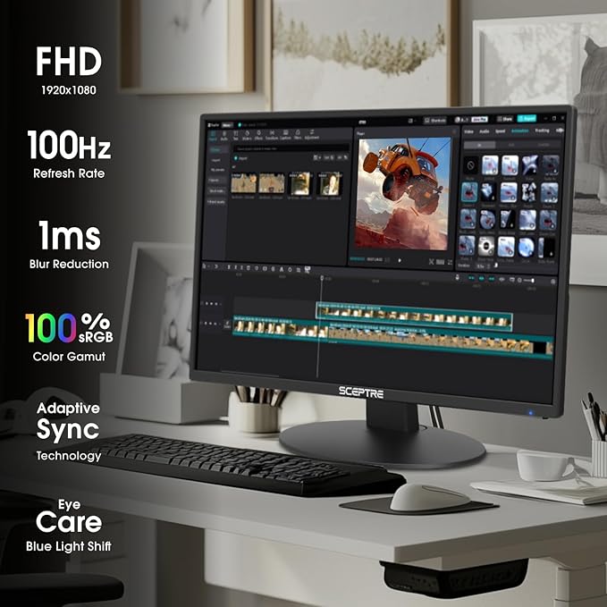 Sceptre Nw 27-inch 100Hz Gaming Monitor HDMI x2 VGA Build-in Speakers, Machine Black 2025