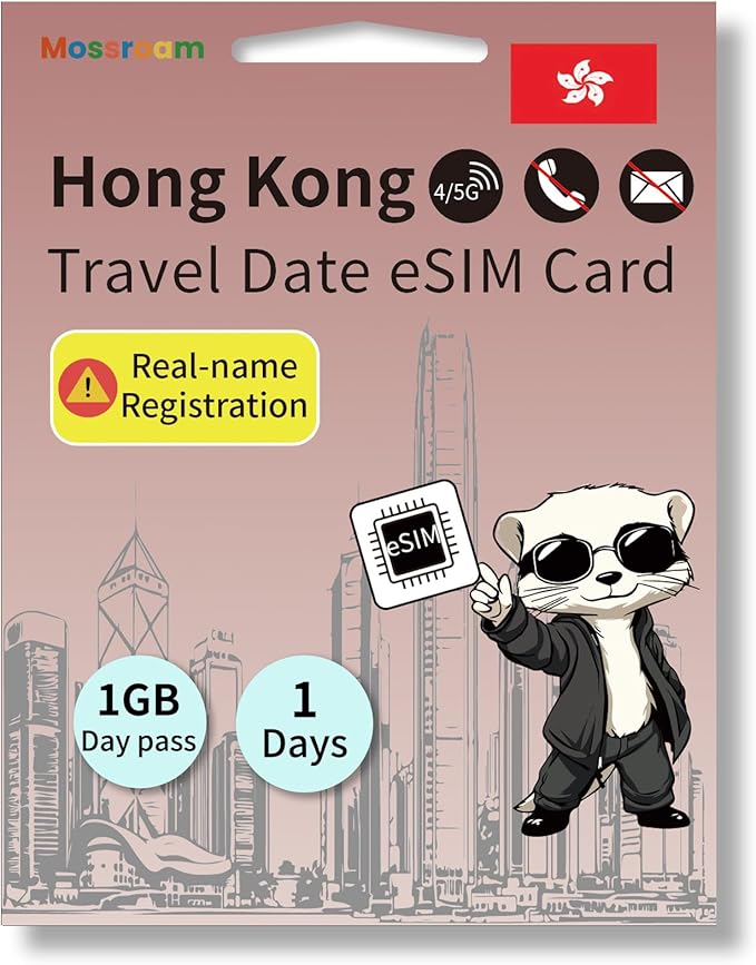 Hong Kong eSIM Data Card – 4G LTE High-Speed Internet | Instant Activation | No Physical SIM Required | Ideal for Short-Term and Long-Term Travel