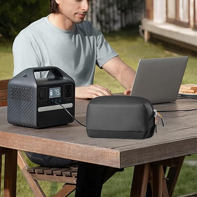 Electronics Travel Organizer - 180° Opening Tech Pouch, Waterproof Cable Storage Case, Portable Durable Design, Multi-Layer Organizer | Travel Bag for Wires, Chargers, Gadgets, Cosmetics, Office Daily