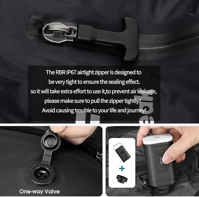 34L Vacuum Bags for Travel Luggage with Pump, Reusable Space Saver Waterproof Compression Bags for Suitcase,Backpack, Vacuum Seal Packing cube for Storage Organizer Cloth(1bag+1pump-34L)