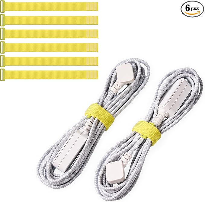 Wrap-It Storage Cinch Straps - 8" (6-Pack) Limelight - Cord Keeper Wraps for Appliances and Home Office Cable Management