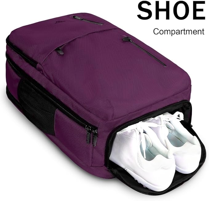 MATEIN Travel Backpack for Women, Extra Large 40L Carry on Backpack with USB Charge Port, Water Resistant College Bag Computer Bag Gifts for Women & Men Fits 17.3 Inch Laptop, Purple