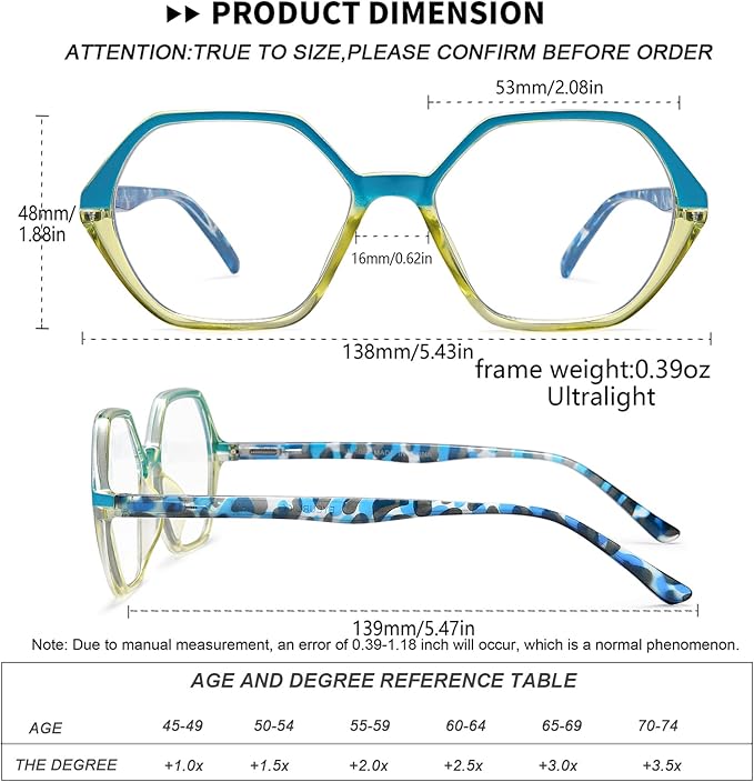 EYEURL Reading Glasses for Women 4-Pack Blue Light Blocking Reading Glasses Vintage Design Diamond-Shaped Frame Spring Hinge Readers Anti Glare Filter Lightweight Eyeglasses,1.5