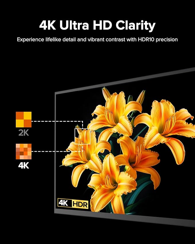 Portable Monitor 4K 23.8", 3840x2160 UHD 24" QLED Large Monitor, 400 Nits | 100% DCI-P3 | USB-C & HDMI | VESA & Kickstand | Second Screen for Computer, Mini PC, Game Consoles