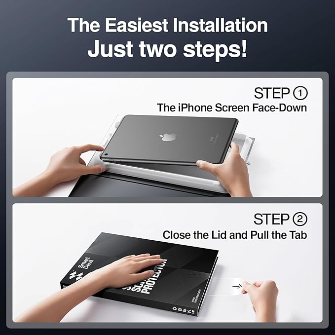 SMARTDEVIL Screen Protector for iPad 9th 8th 7th Generation (2021/2020/2019, 10.2 inch) with Easy Installation Frame, 9H Clear Tempered Glass Film, Anti-Shatter, 2 Pack