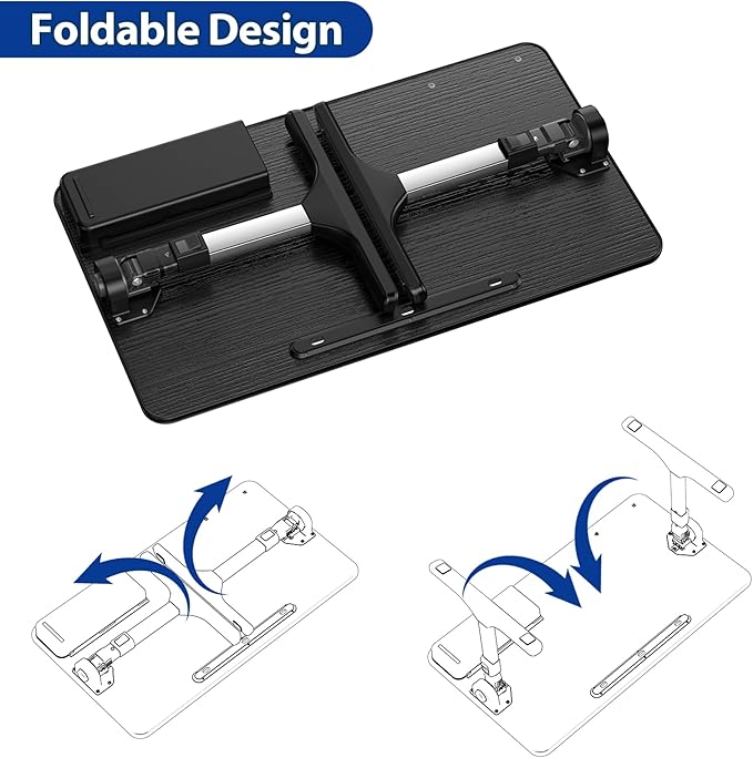Besign LT05 Adjustable Laptop Table, Lap Desk, Portable Standing Bed Desk, Foldable Sofa Breakfast Tray, Notebook Computer Stand for Reading and Writing, Medium Size, Black