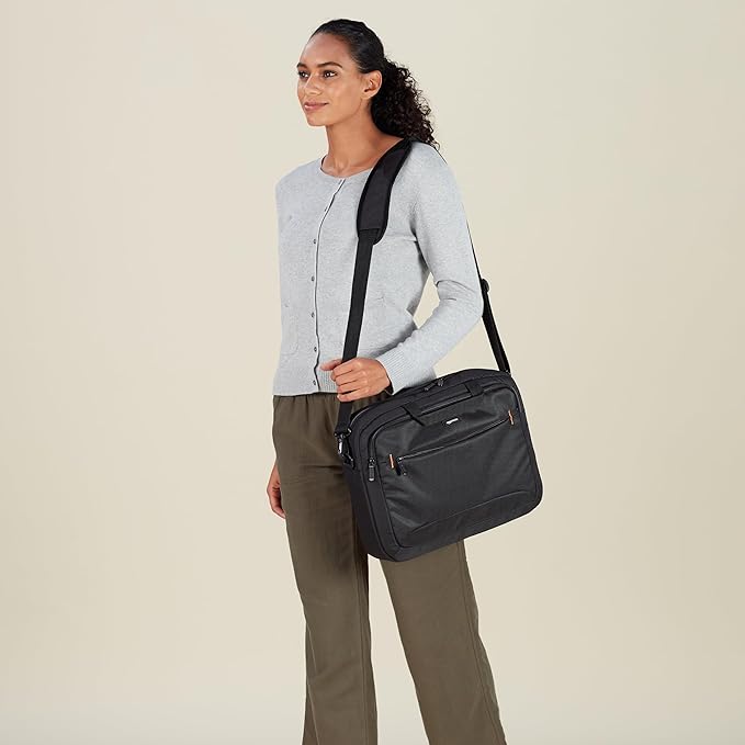 Amazon Basics Laptop Carrying Case Shoulder Strap, 10-pack, 17.3 inch, Black
