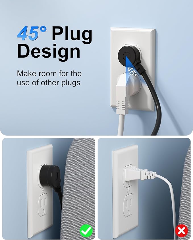 Power Strip with USB C - 40W Charging Station with 2 Outlets 3 USB A & 2 USB C - Charger for Multiple Devices, 5Ft Flat Plug Extension Cord, Non Surge Protector for Cruise Travel Office(Black)