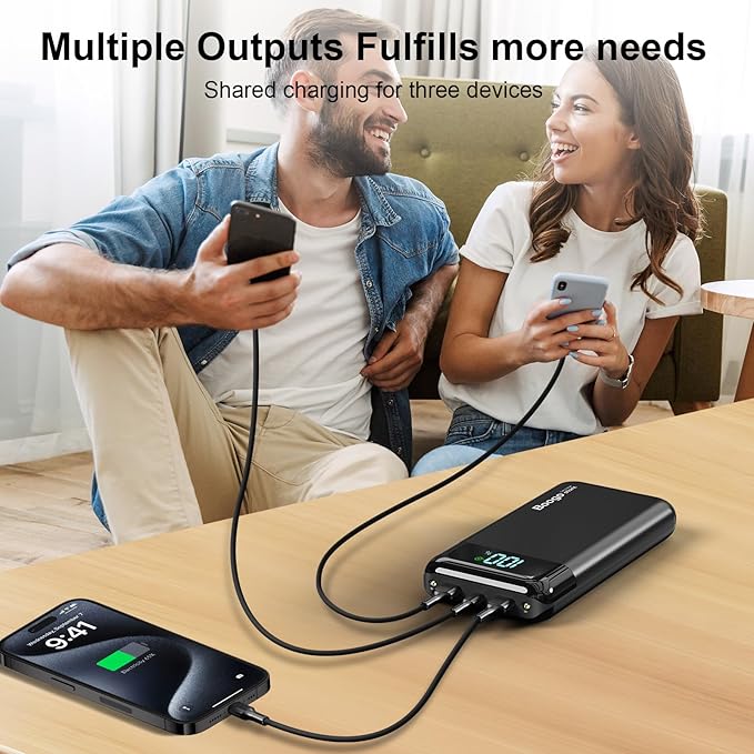 Portable Charger Power Bank 52800mAh Powerbank PD 30W and QC 4.0 Fast Charging Built-in Bright flashlight LED Display 2 USB 1Type-C Output External Battery Pack for iPhone, Samsung, iPad etc (black)