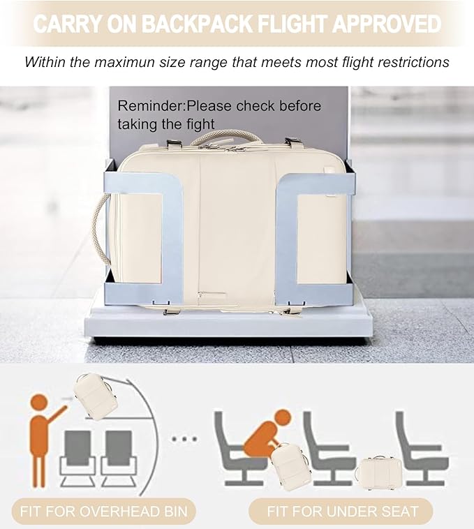 Carry On Backpack, 42L Flight Approved Travel Backpack for Men Women,Airline Approved Gym Backpack Waterproof Business Laptop Daypack Laptop Backpack,Casual Daypack for Business Weekend Hiking