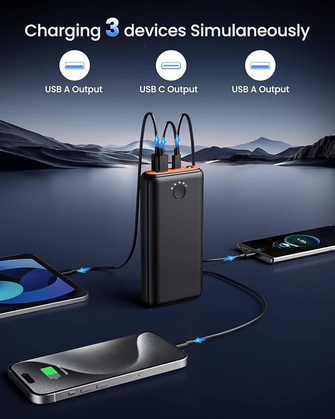 Portable Charger Power Bank 40000mah, USB C Fast Charging 22.5W External Battery Pack Phone Charger Quick Charge with 3 Outputs & 2 Inputs for iPhone Samsung Galaxy Android Travel Camping