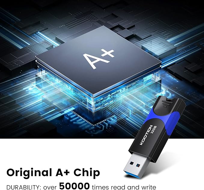 32GB USB 3.0 Flash Drive 10 Pack KOOTION Thumb Drive 3.0 Retractable 32G Zip Drive Ultra High Speed USB Stick Jump Drive Rugged Memory Stick with LED Indicator for Data Storage and Transfer