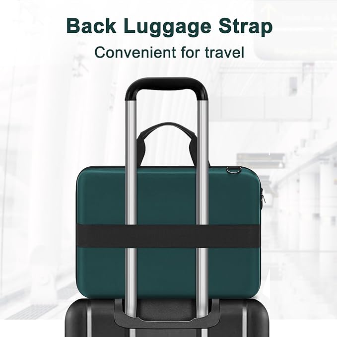 MOSISO Hard Shell Laptop Case for Men Women,17 inch Computer Bag Compatible with MacBook, HP, Dell, Lenovo, Asus, Notebook,17.3 inch Laptop Bag with Front Pocket & Shoulder Strap, Teal Green