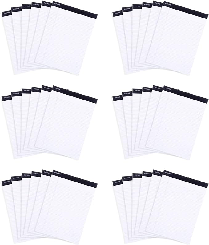 Mintra Office Legal Pads, ((xBasic, 5in x 8in, Narrow (White), 36pk (6-6pks))