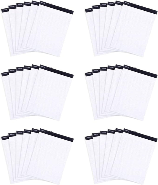 Mintra Office Legal Pads, ((xBasic, 5in x 8in, Narrow (White), 36pk (6-6pks))