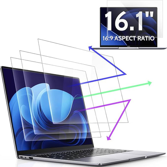 3 Pcs 16.1"/16" Anti Blue Light Screen Protector Compatible With Lenovo Hp Dell Acer Asus Samsung etc Laptop-16:9 Aspect, 16 Inch Computer Monitor Glare Filter Uv Blocker Shield Cover Eye Protection