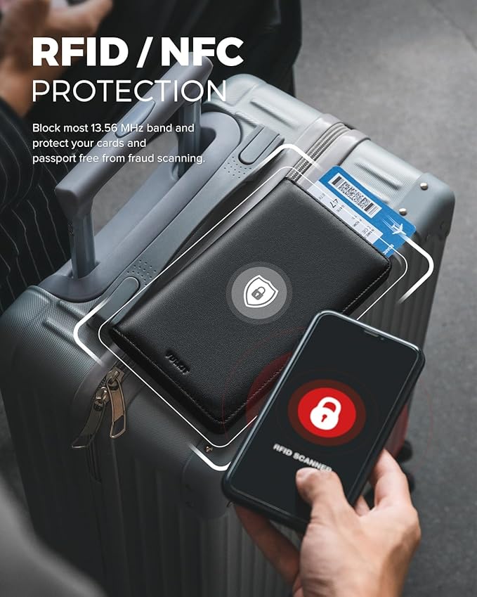 VULKIT Passport Holder Wallet RFID Blocking Travel Wallet for Men & Women