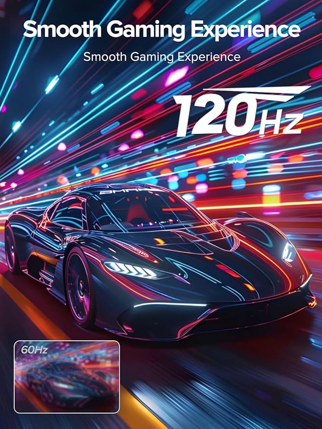 UPERFECT 24" 120Hz Portable Monitor 1080P 100% sRGB with Built-in Stand & VESA, HDMI USB-C FHD Travel Monitor for Laptop/MacBook/SteamDeck/Phone/Mini PC, External Second Screen for Gaming & Work