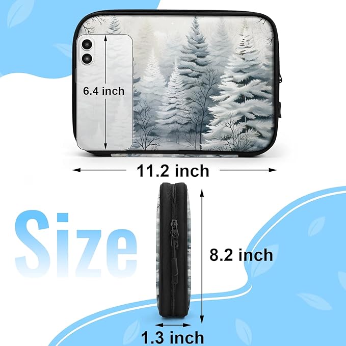 Winter Forest Electronics Travel Organizer Case, Tech Accessories Cable Storage Bag for Cords, Charger, Phone, Hard Drive