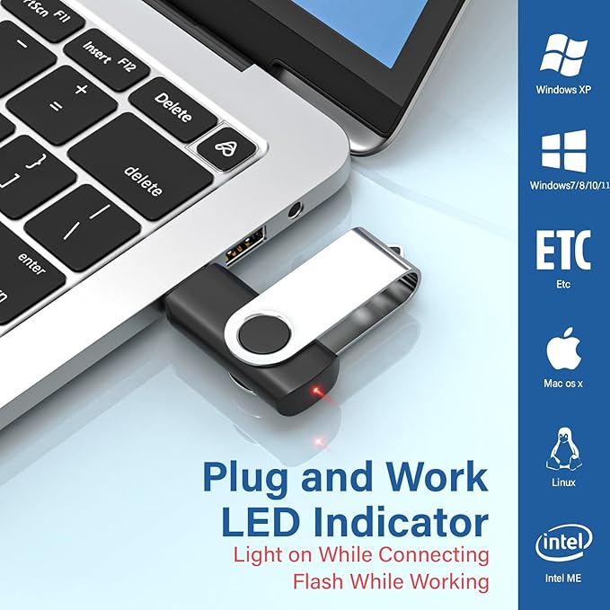 Flash Drives 2GB 10 Pack, USB 2.0 Thumb Drives with Keychains Memory Stick USB Drive Pendrive for PC Laptop Computer (Mixcolors)