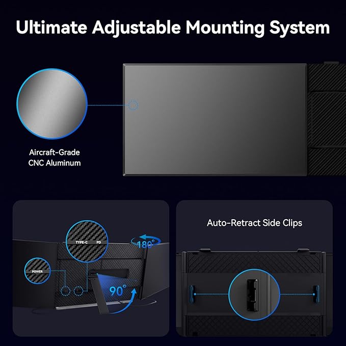 15.3" Laptop Screen Extender Portable, One Cable Connection Triple Laptop Monitor FHD 1080P IPS, Ultra Thin Dual Monitor for 13-17" Laptops, Plug&Play Compatiable with Win/Mac/Chrome/Android/Switch