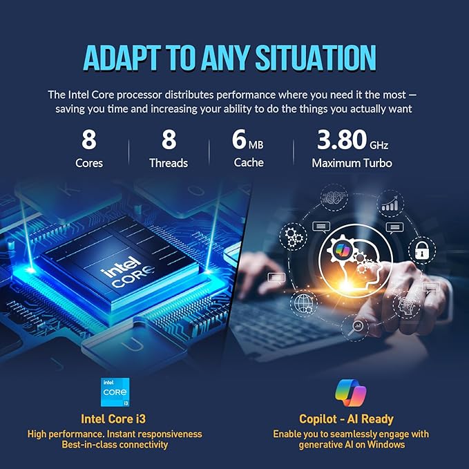 HP 2025 Laptops 17 Inch, 17.3" Laptop Computer, HD+ Large Screen, Intel Core i3 (8-Cores), 32GB RAM 2TB SSD, Windows 11 Pro, Lifetime Office, Number Pad, Wi-Fi 6, USB-C