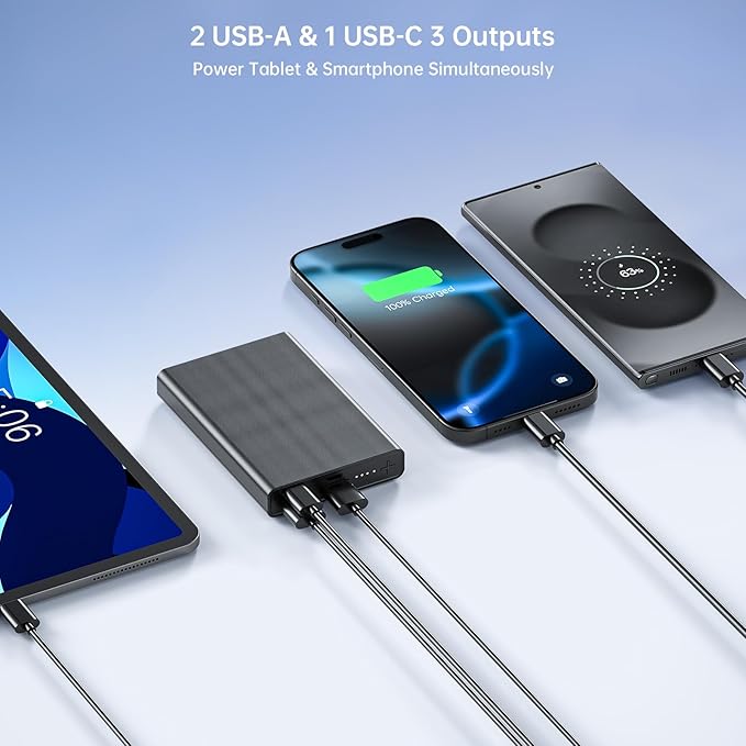 2PCS Heated Socks/Scarf Battery Pack 5000mAh– USB-C & USB-A 2 Outputs Small 5V 2A Power Bank for Electric Heating Scarves (MuroMucci/NABEKE/Genovega) Socks (Crbsuk, VICEPLUS, AQveriG, WASOTO)/Vests