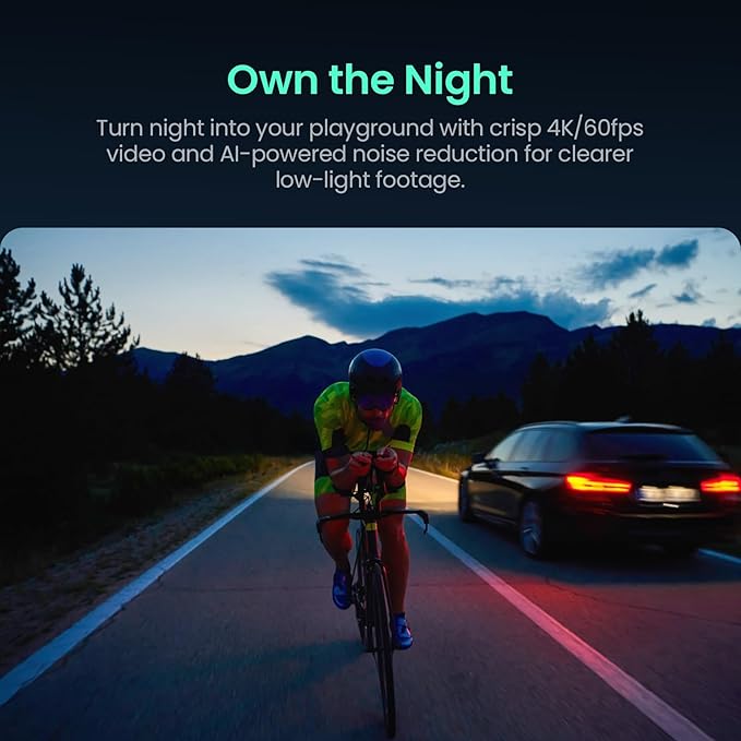 Xtra Pro Action Camera, 4K Vlogging Camera with 1/1.3'' Sensor, 65ft Waterproof, Night View & Stabilization for Cycling, Diving, Sports Shooting