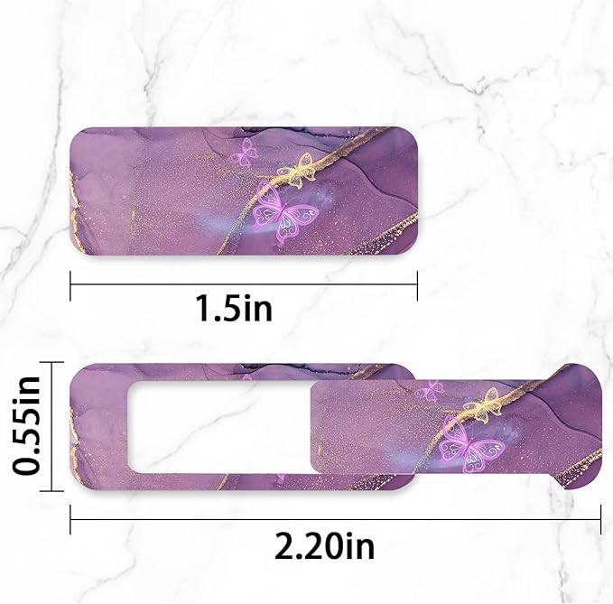 Webcam Cover, 3 Pieces, Laptop Camera Cover, Privacy Shielding Capacity is Twice as Big as The Traditional, Suitable for Computer Mobile Phones, laptops, Tablets and so on (Purple Marble)