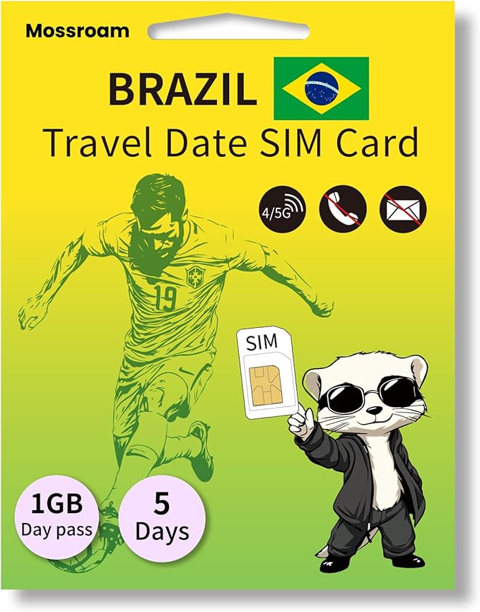 Brazil 3 in1 Physical SIM - Prepaid 4G/5G LTE Data for Tourists - No Contracts, No Roaming - Easy Setup for Unlocked Devices