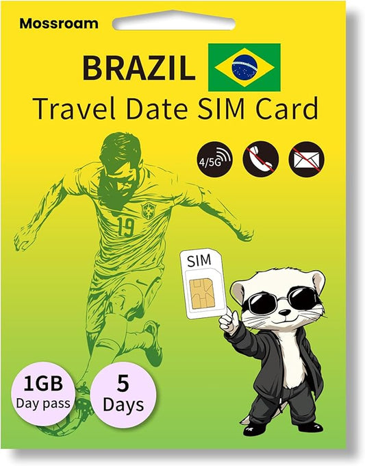 Brazil 3 in1 Physical SIM - Prepaid 4G/5G LTE Data for Tourists - No Contracts, No Roaming - Easy Setup for Unlocked Devices