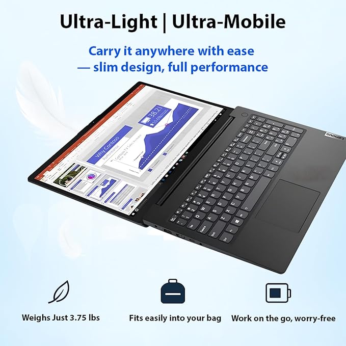 Lenovo V15 Laptop | Intel Pentium N6000 | 15.6" FHD Anti-Glare | 24GB RAM | 2TB SSD | WiFi 6 | Military Durable | Windows 11 Pro | Ethernet Port