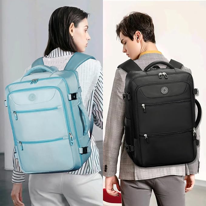 Sowaovut Travel Laptop Backpack, Extra Large High School College Backpacks, Flight Approved Daypack Business Bag Fit 17.3 inch Laptop for Men Women (Light Blue)