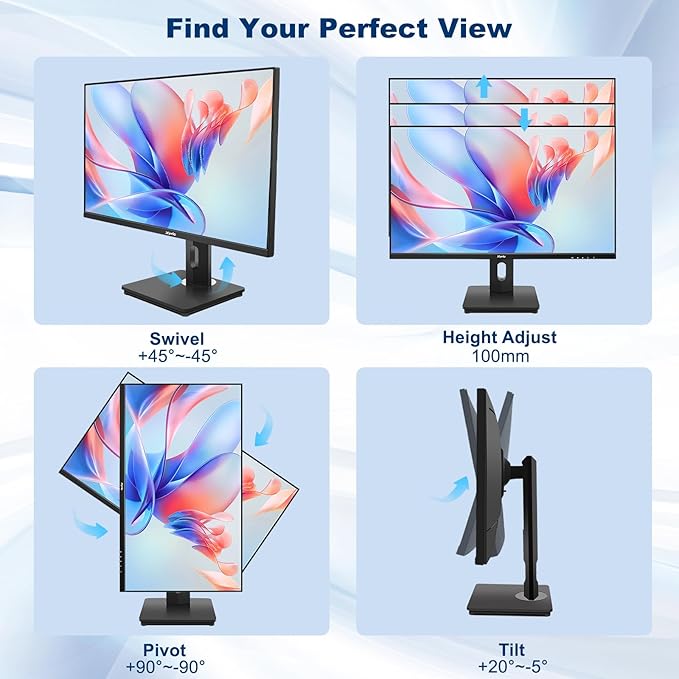 Touch Screen Monitor, Touchscreen Monitor 27'' QHD 2560x1440 100Hz, Touch Screen Monitors w/ 10-Point Touch, Built-in Speakers, Type C, VESA, Stylus Pen, Perfect for Bar, Gym, Business, Black