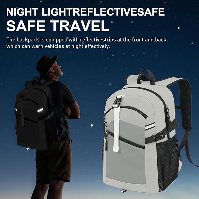 20L Lightweight Hiking Backpack for Men & Women – Small Travel Daypack with Phone Pocket – Durable & Compact for Hiking,Traveling,Camping,and Outdoor Adventure,Grey