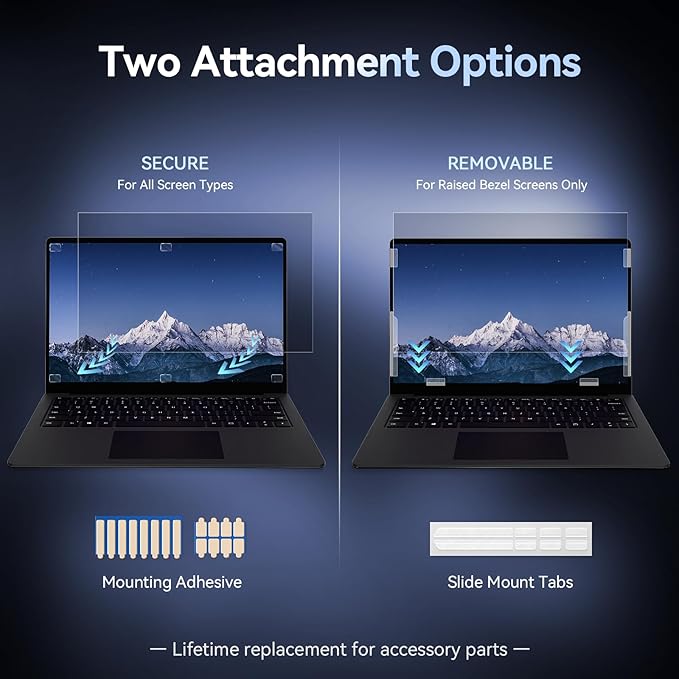 Laptop Privacy Screen 16 Inch Compatible With Lenovo Hp Dell Acer Asus Thinkpad Envy Xps, 16:9 Aspect Removable Anti Glare Blue Light Filter Protector, 16inch Computer Monitor Privacy Shield