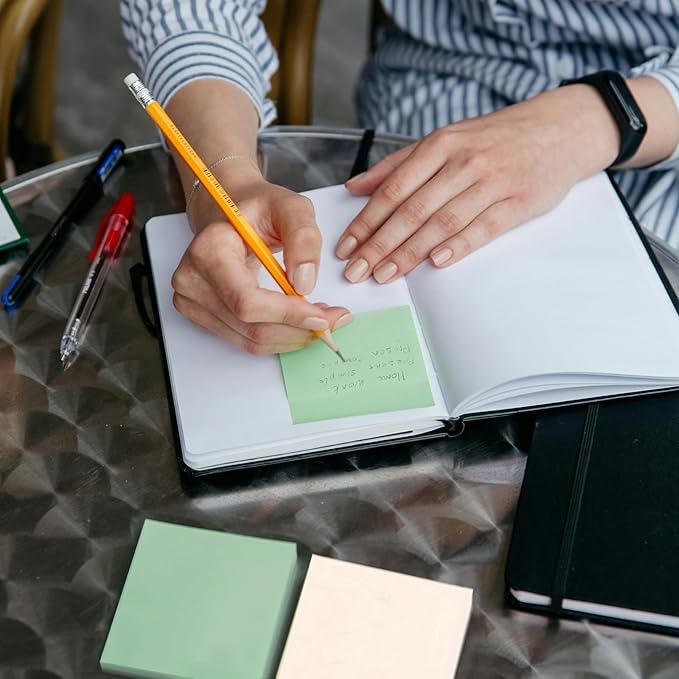 QILIMA Sticky Notes 3”x3”12 Pads, Pastel Colors Sticky Notes, Sticky Note, Self-Stick Note Pads, Sticky Pads Sticky Notes Aesthetic, Sticky Notes Bulk，100 Sheets/pad